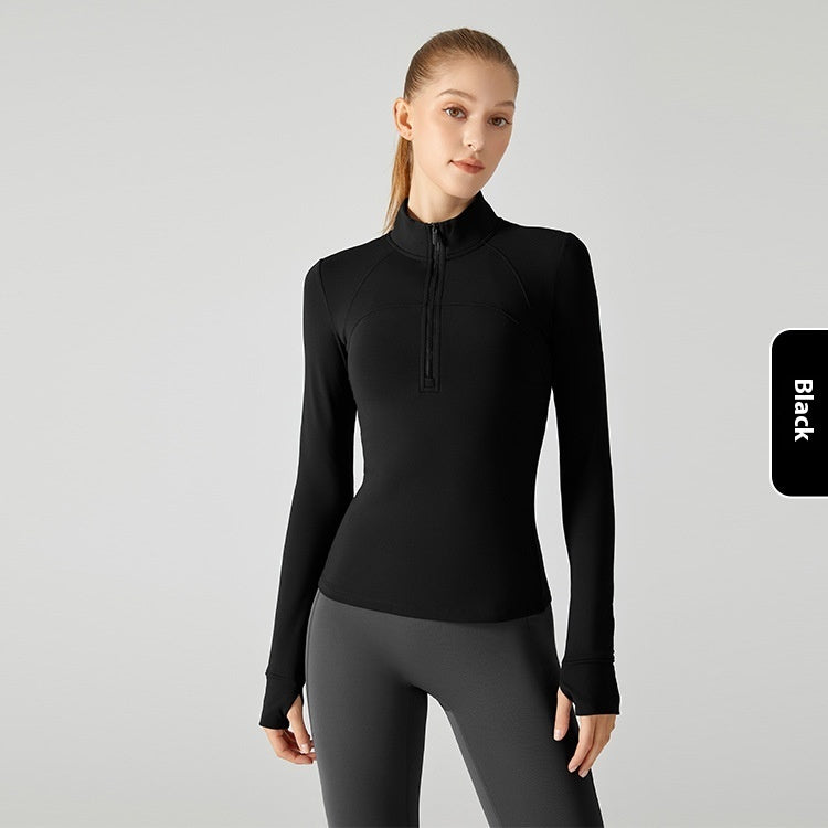 Fleece-lined Yoga Clothing Top Long Sleeve Fitness Best YouTube Store