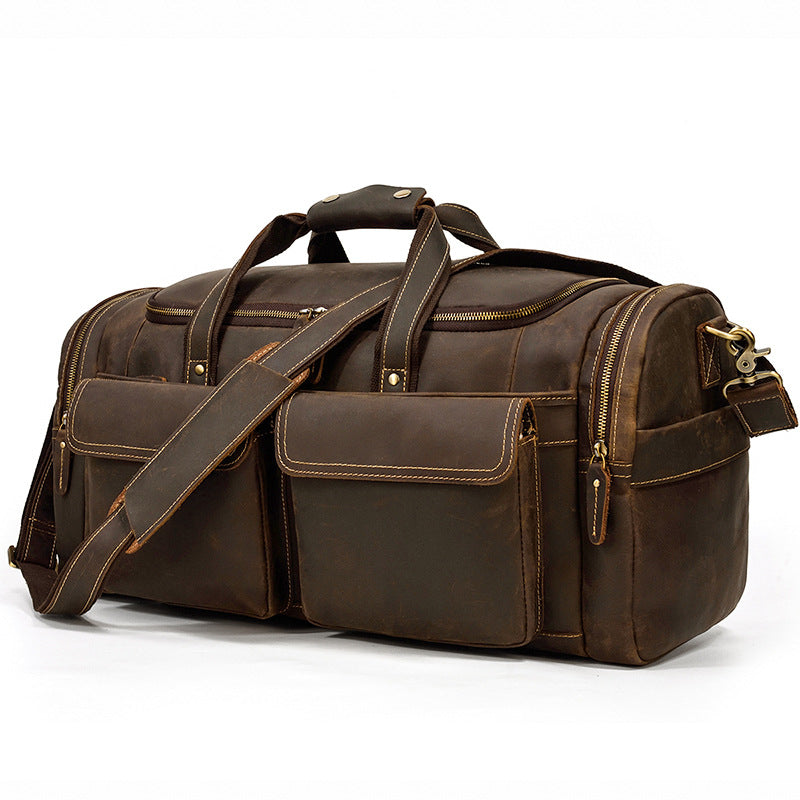 Leather Handbag Crazy Horse Vintage Travel Bag LuxuryLifeWay Online Store