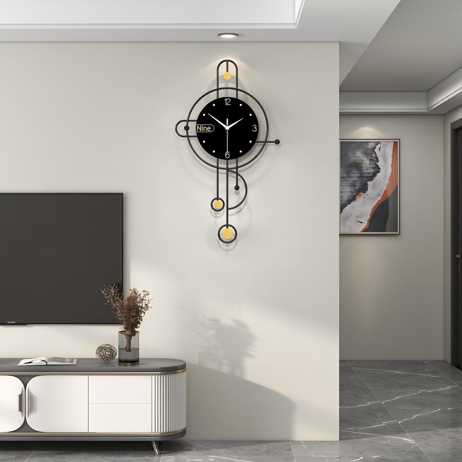 Modern Iron Wall Clock Metal Decorative Home Decor PearlNestDecor.com