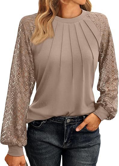 2026 Autumn New European And American Women's Long Sleeved Shirt Lace Top Casual Knitted Shirt NorixaFashion.com