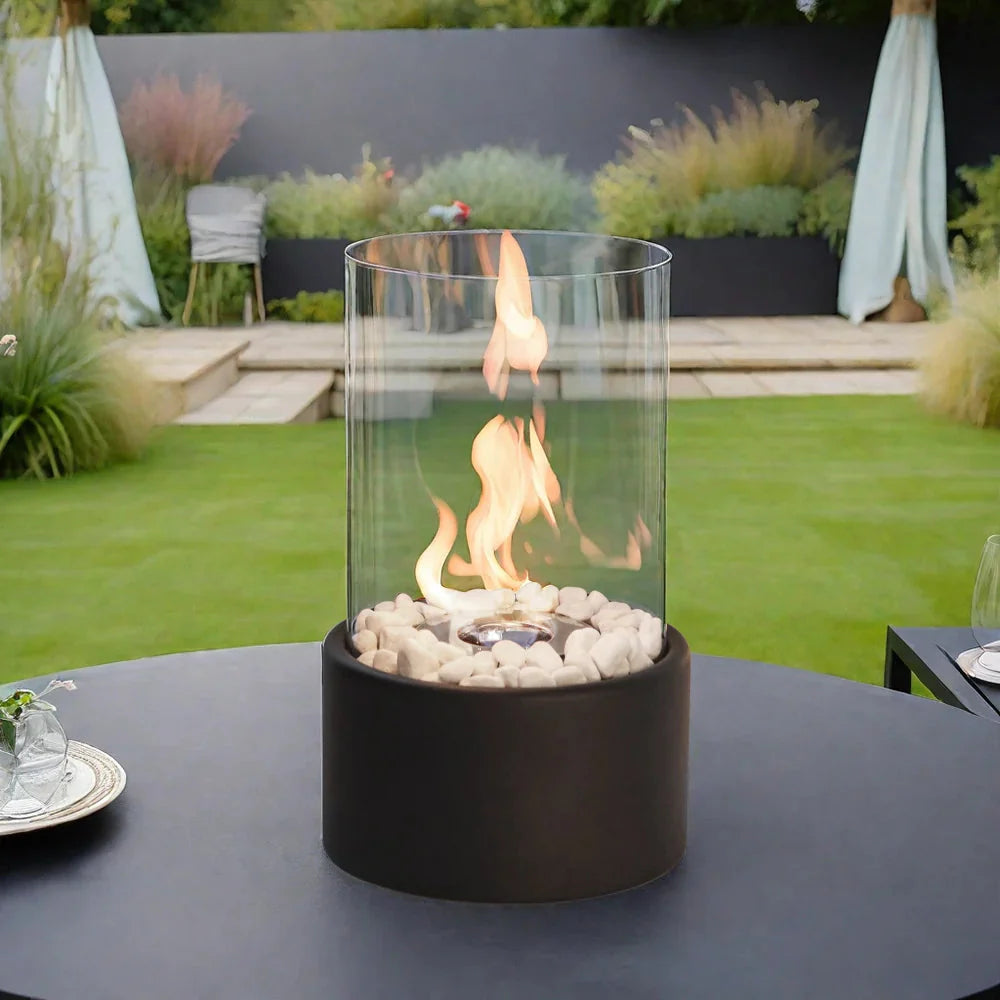 10.5" H Portable Tabletop Round Fireplace(Black) LuxuryLifeWay Online Store