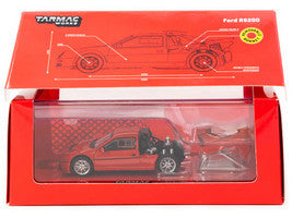 Ford RS200 Red "Hobby64" Series 1/64 Diecast Model Car by Tarmac Works LuxuryLifeWay Online Store