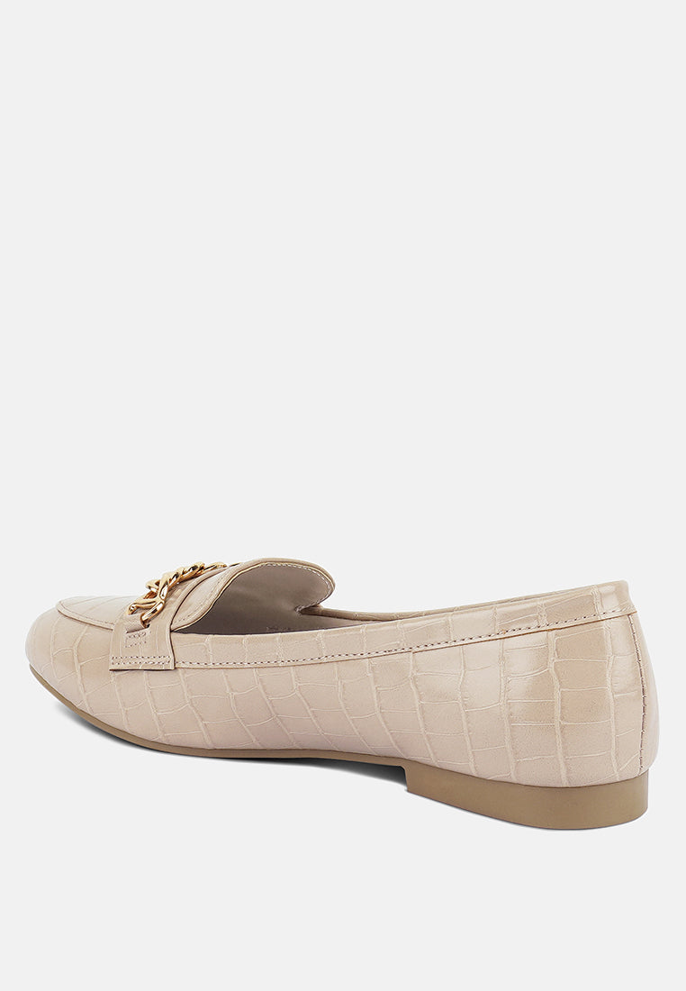 Bro Zone Croc Metail Chain Loafers LuxuryLifeWay Online Store