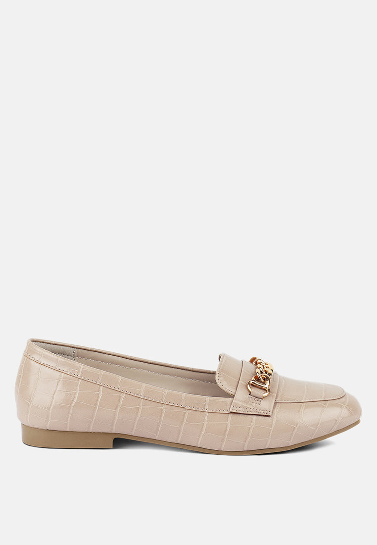 Bro Zone Croc Metail Chain Loafers LuxuryLifeWay Online Store