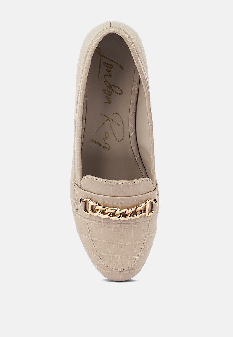 Bro Zone Croc Metail Chain Loafers LuxuryLifeWay Online Store