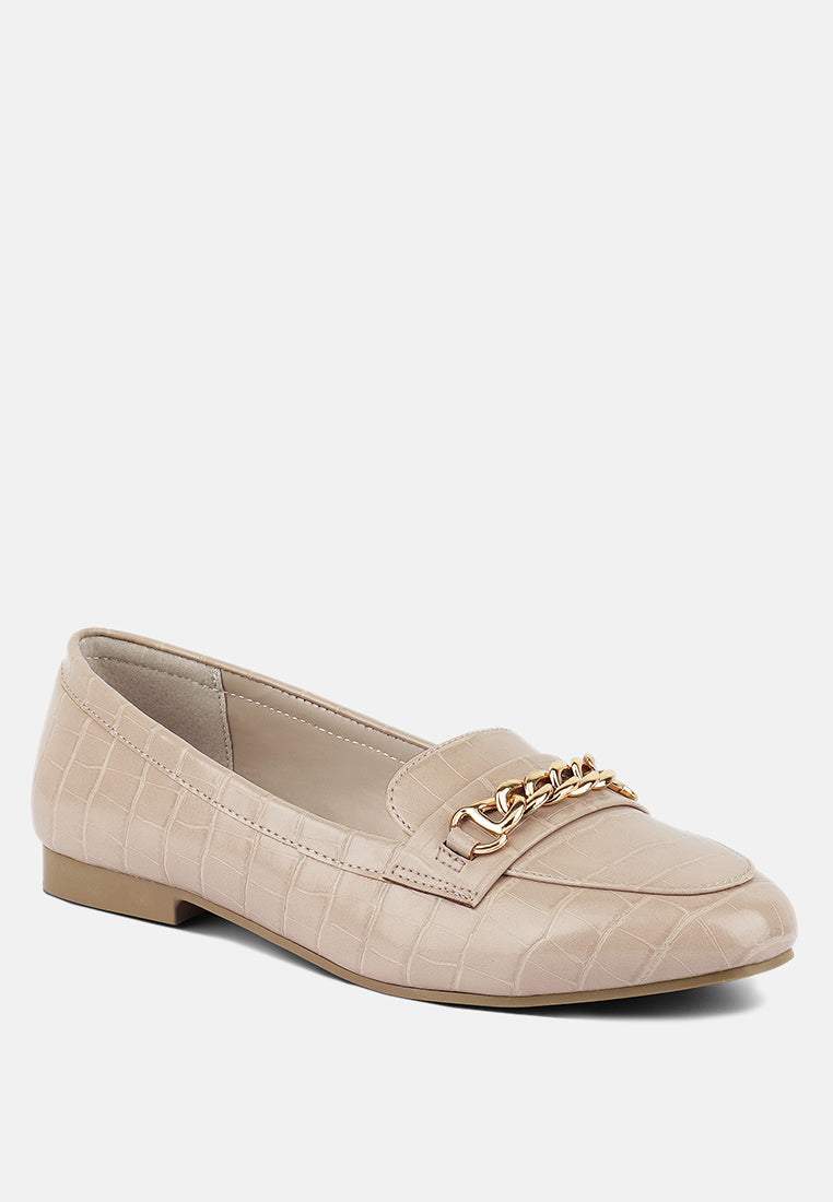 Bro Zone Croc Metail Chain Loafers LuxuryLifeWay Online Store