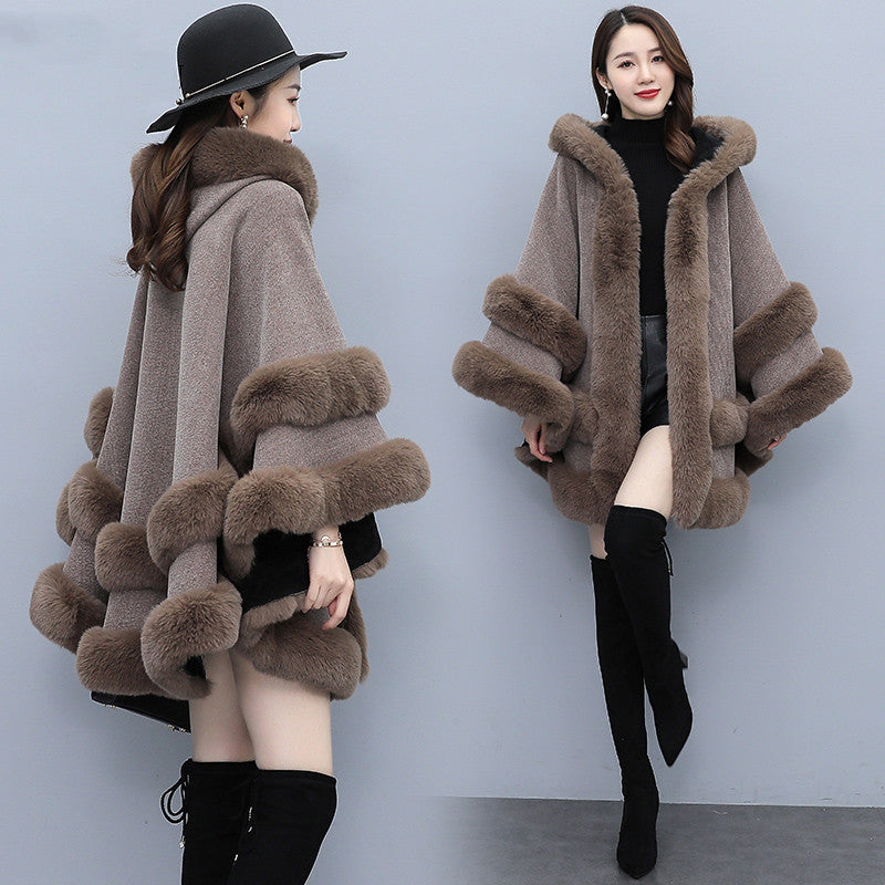 Fashionable Warm Hooded Cape Coat Lady Best YouTube Store