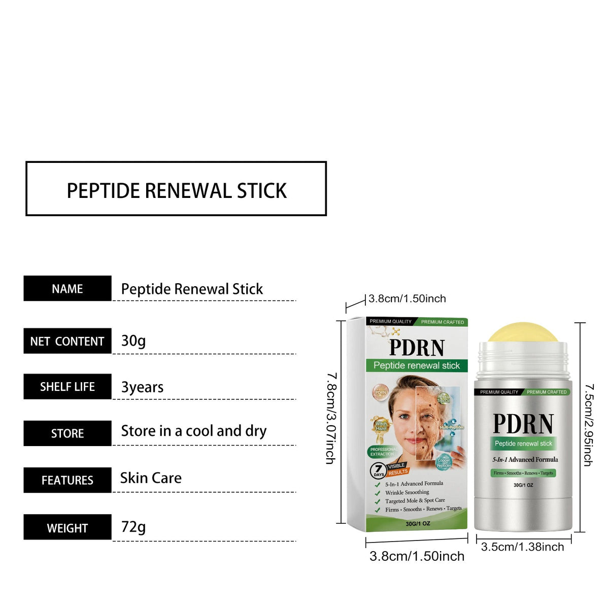 Soft Conditioning Portable And Easy To Use Soft, Moisturizing, Refreshing And Local Care Stick, Skin Tightening And Smoothing Stick 30g 1 Box Tri Light Beauty