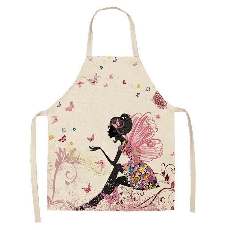 Apron Christmas Valentine's Day Linen Printing Home Kitchen Waterproof Thickened Graphic Customization Cross-border Apron PearlNestDecor.com