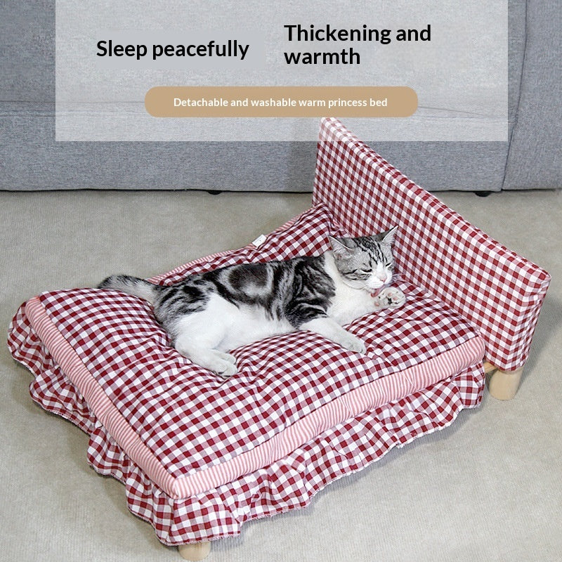 Detachable And Washable All-Season Wooden Pet Bed Pets Fashion