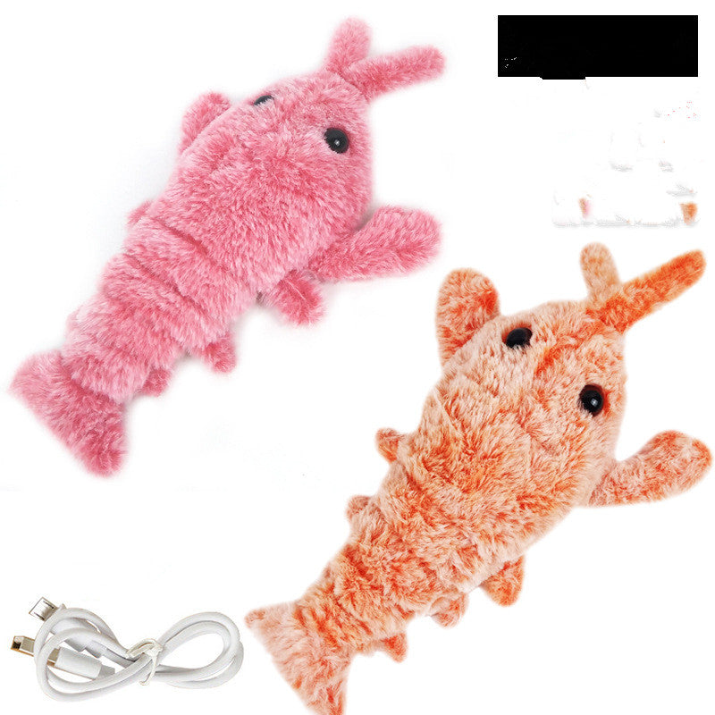 Pet Toys Electric Jumping Shrimp USB Charging Simulation Lobster Funny Cat Plush Pets Toy Pets Fashion