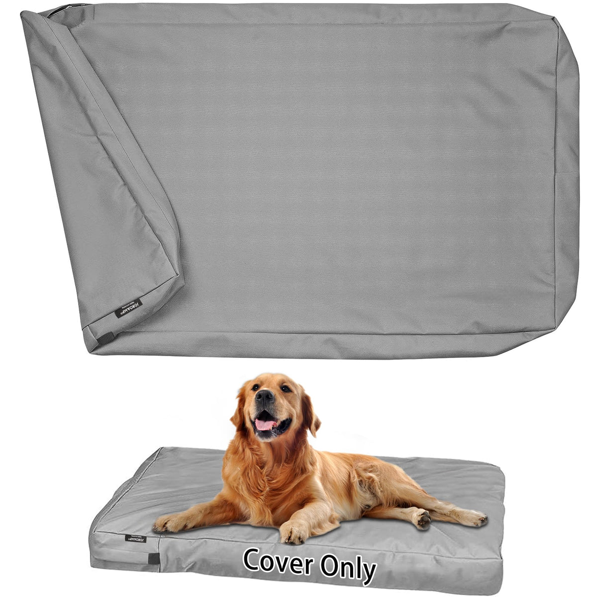 Joroamp Dog Bed Cover Replacement Washable Waterproof Large Pet Canvas Dog Crate Kennel Removable Heavy Duty Dog Bed Covers with Zipper 46x29x4 Inches(Gray) Best YouTube Store