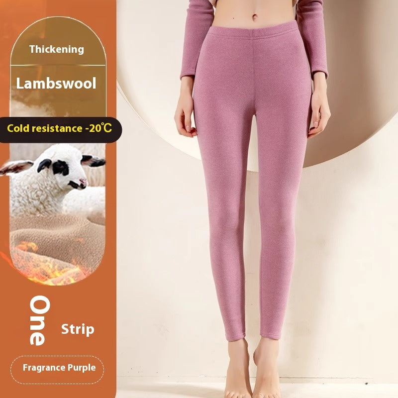 Warm Cashmere Leggings Winter Solid Slim Pants Fashion Trousers For Women Clothing LadyShow.Store