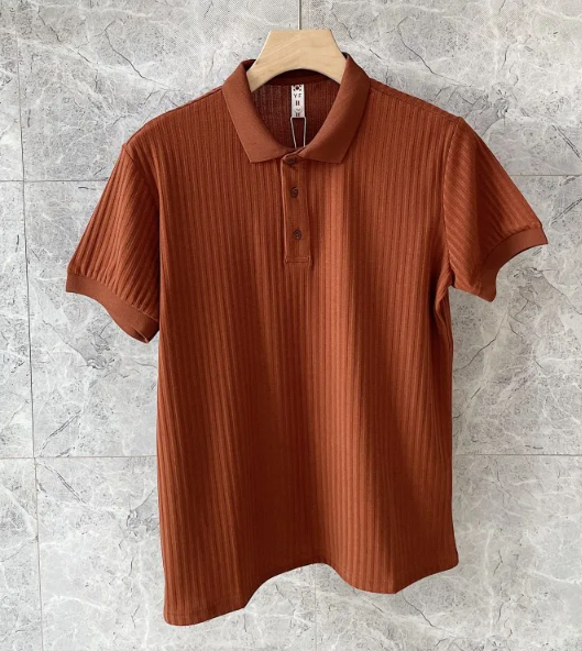 Men's Summer T-shirt Thin Lapel Short Sleeve Pi-Mart