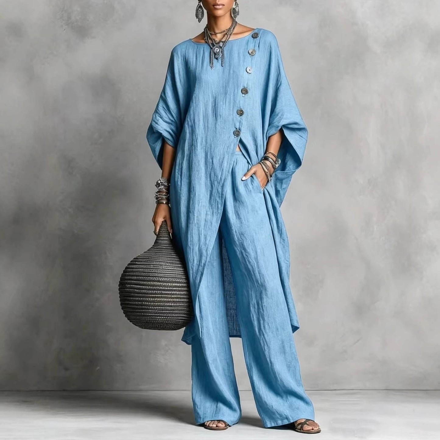Women's Irregular Casual Shirt Set NorixaFashion.com