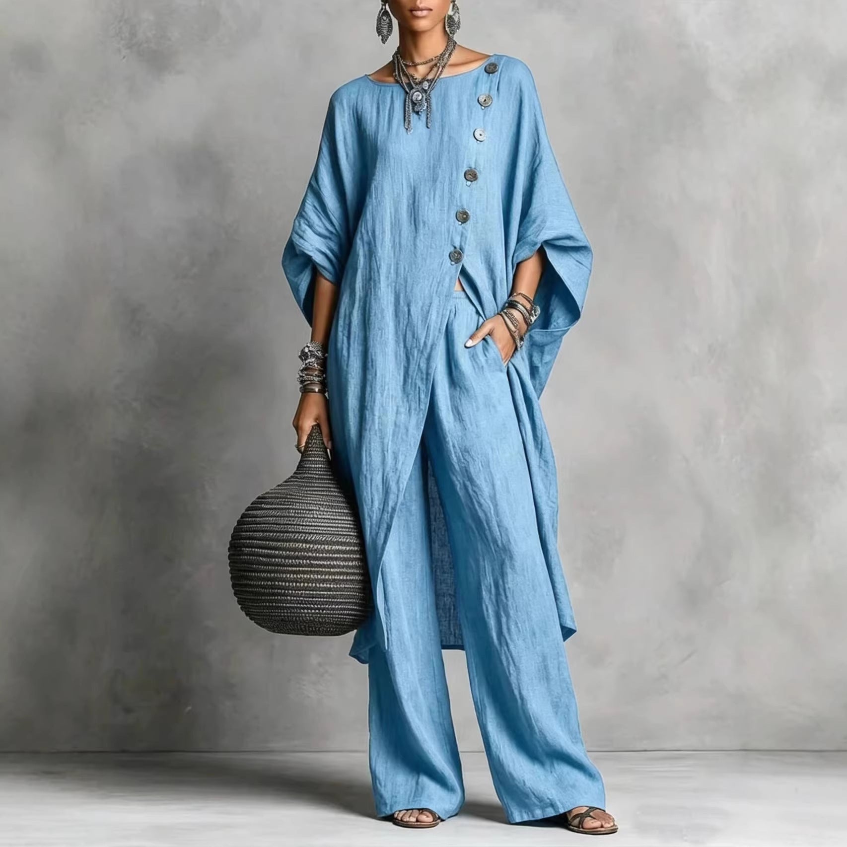 Women's Irregular Casual Shirt Set NorixaFashion.com