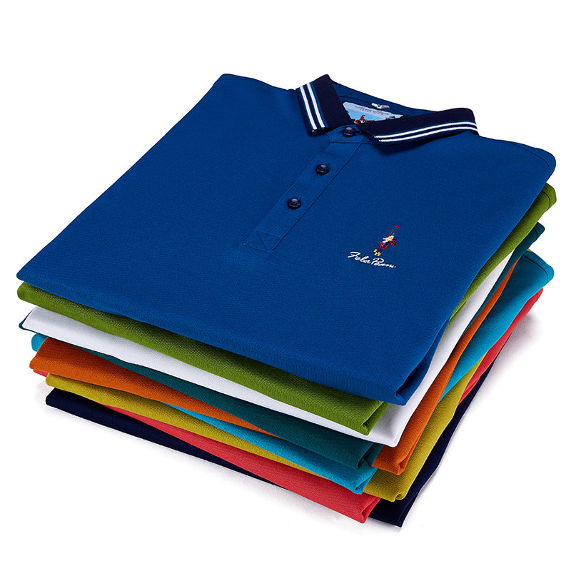 Rego Men's Business Polo Shirt - Summer Solid Color T-shirt Pi-Mart