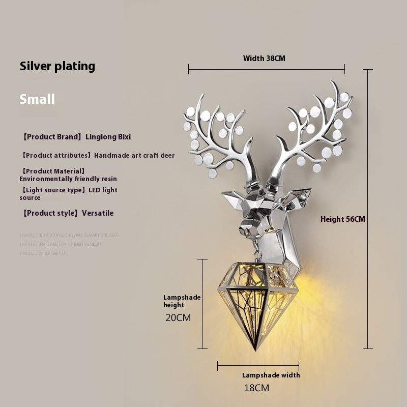 Deer Head Wall Lamp Creative Personalized Antlers PearlNestDecor.com
