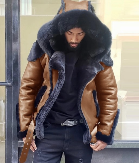 Howl Men's Coat - Thick PU Leather Jacket with Hood Pi-Mart