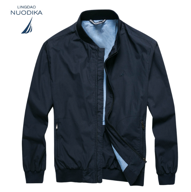 Spring Autumn Men's Casual Jacket with Stand Collar Pi-Mart