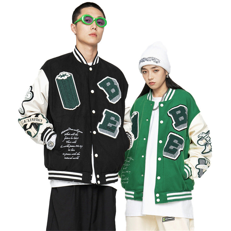 Casual Loose Trend Jacket for Heavy Industry Embroidery Pi-Mart