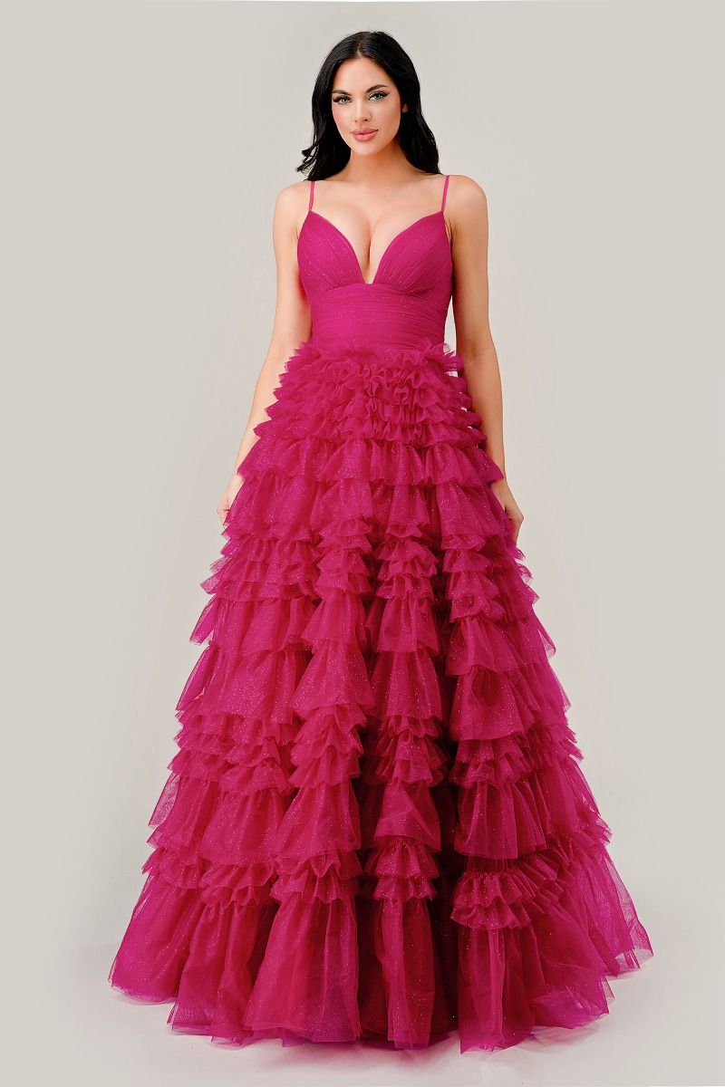 Ruffled Layed Tulle Ball Gown LuxuryLifeWay Online Store