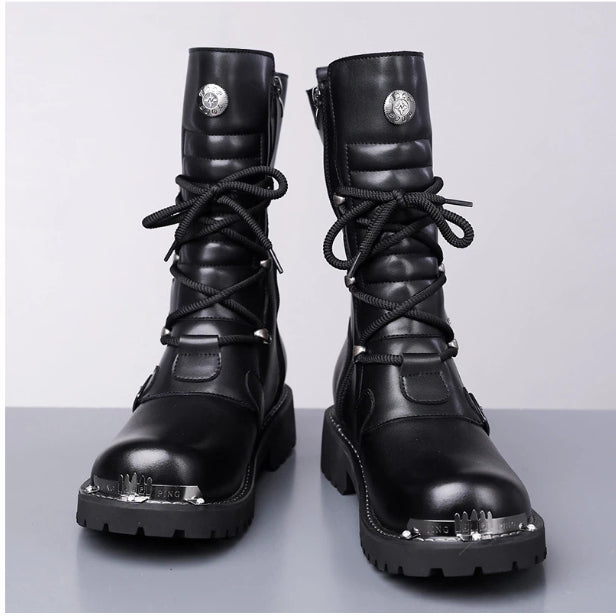 Autumn And Winter High-top Boots Men's Trendy Riding BootsBritish-style Denim Vintage Equestrian Boots Best YouTube Store