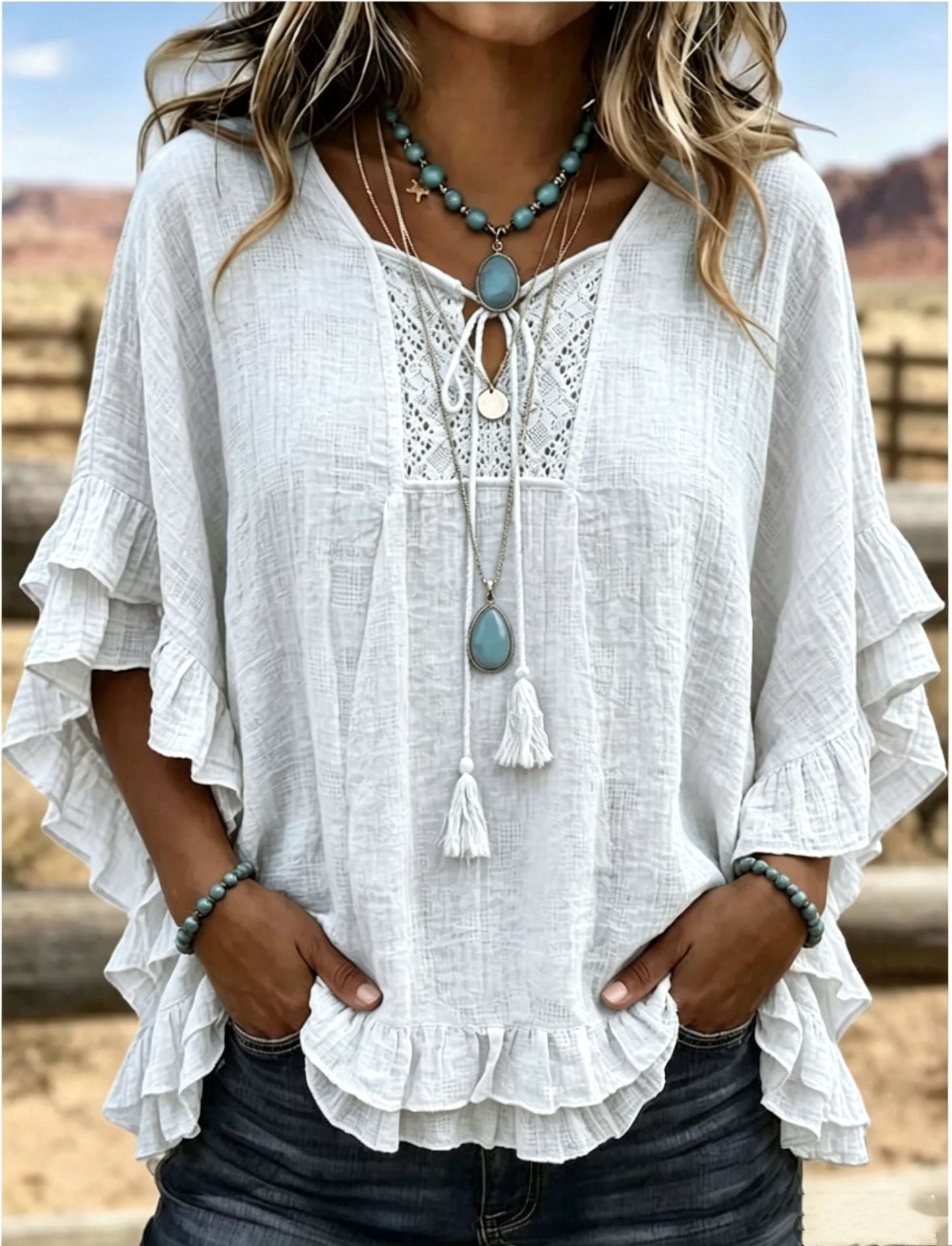 Seasonal European And American Cross-border V-neck Top NorixaFashion.com