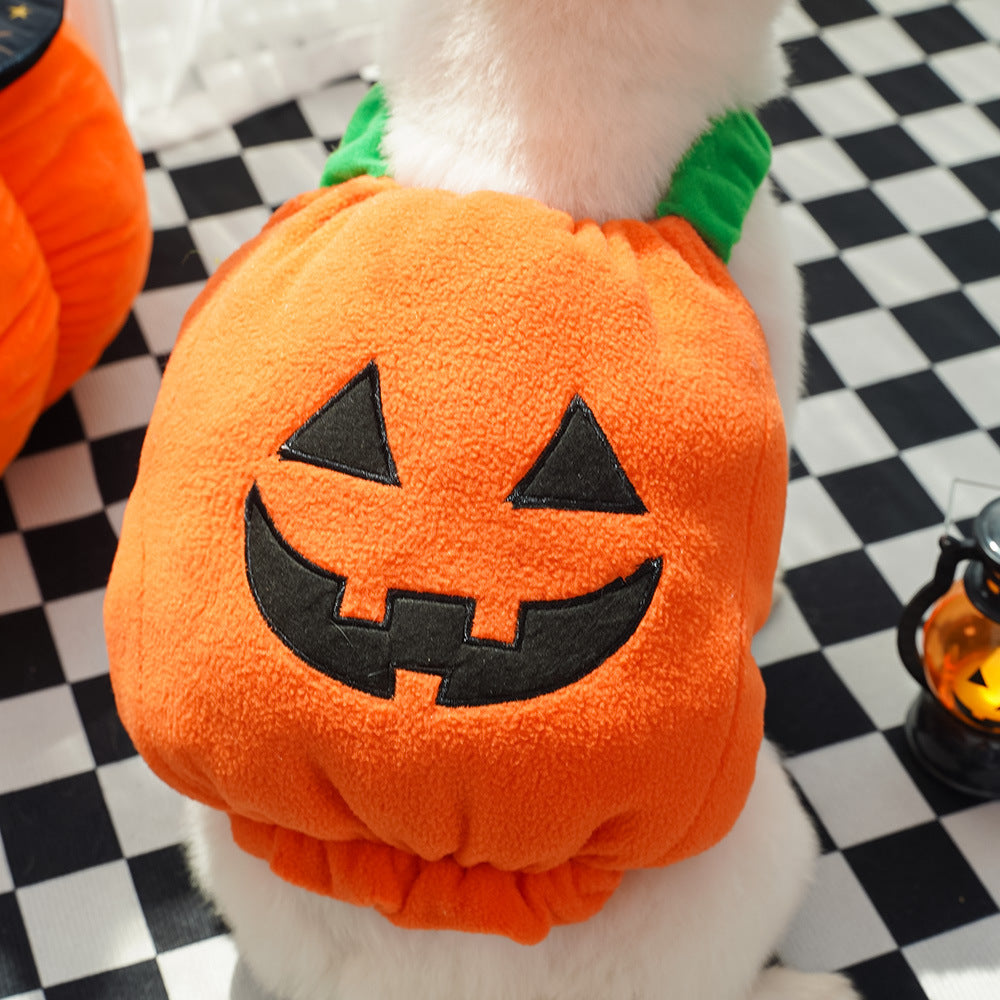 Halloween Pumpkin Vest For Dogs Cats Festive Pet Costume Harness Funny Thanksgiving Christmas Apparel For Small Animals Clothing Pets Fashion