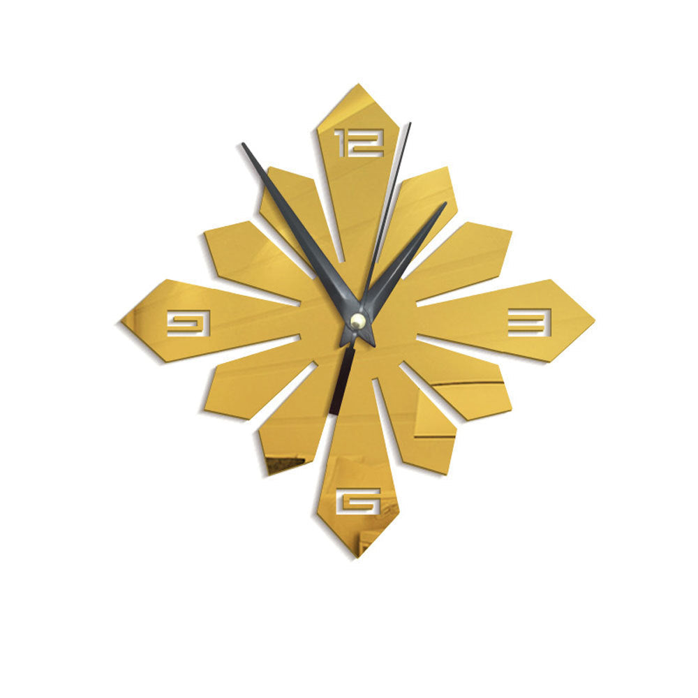 Creative Geometric Pattern Acrylic Mirror Wall Clock PearlNestDecor.com