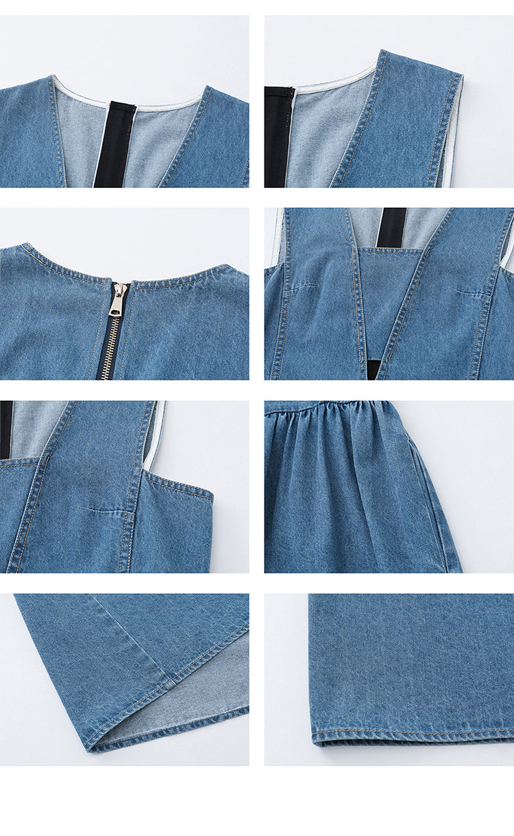 Denim Strap Dress For Women NorixaFashion.com