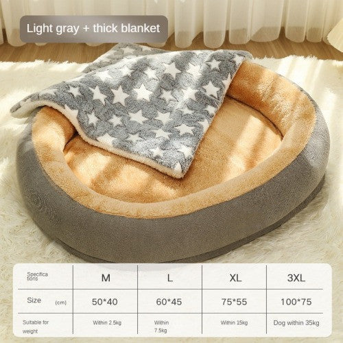 Removable And Washable Dog Bed Warm Cat Bed For Sleeping Pets Fashion