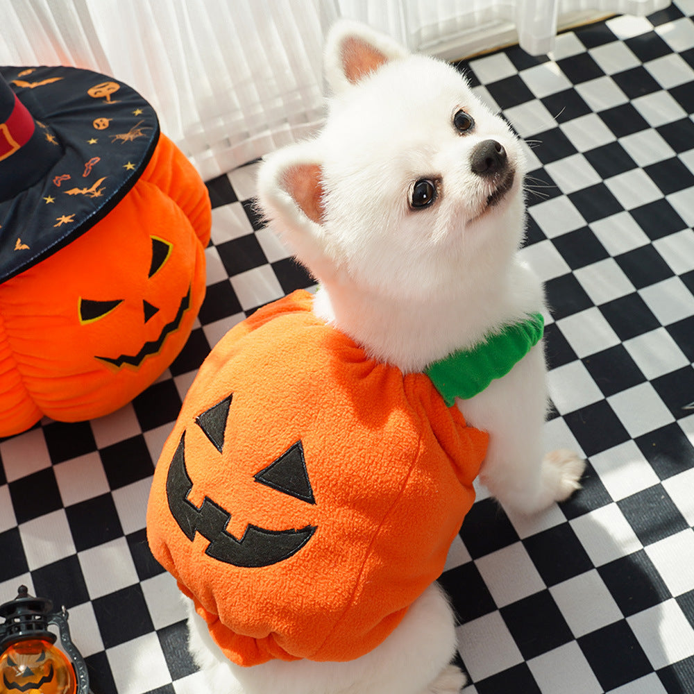 Halloween Pumpkin Vest For Dogs Cats Festive Pet Costume Harness Funny Thanksgiving Christmas Apparel For Small Animals Clothing Pets Fashion