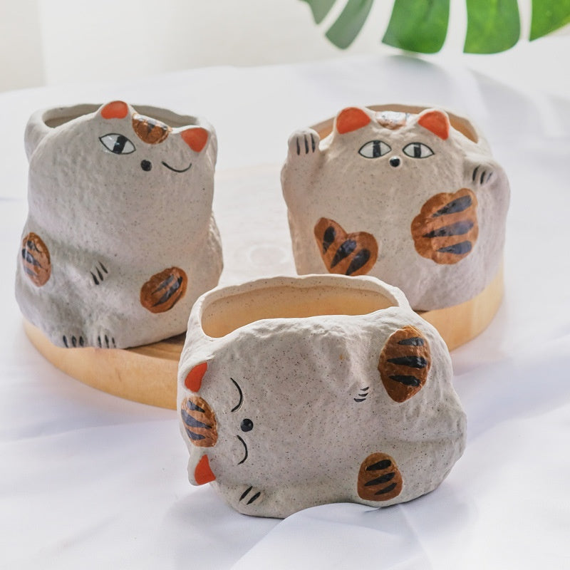 Ceramic Succulent Flower Pot Cartoon Cat