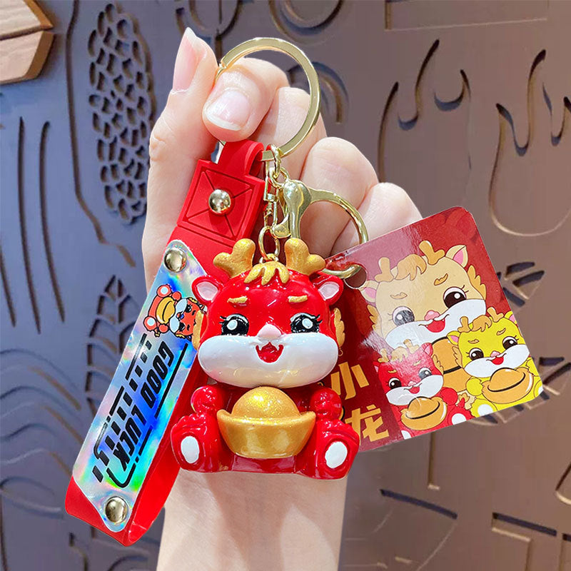 Creative Fashion Small Dragon New Year Keychain Pendant LadyShow.Store