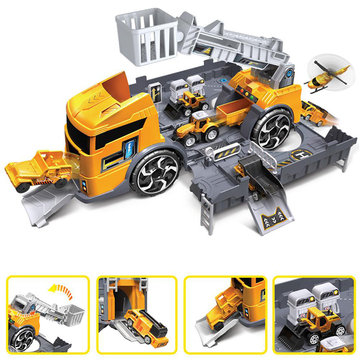 Children's Simulation Diecast Engineering Vehicle Model Set Deformation Storage Parking Lot Educational Toys LuxuryLifeWay Online Store