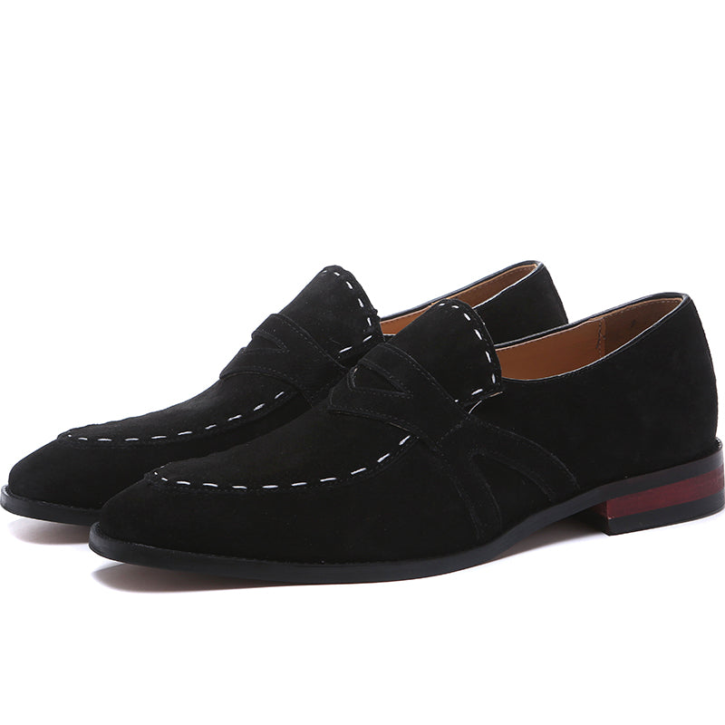 Pointed Toe Frosted Leather Shoes Best YouTube Store