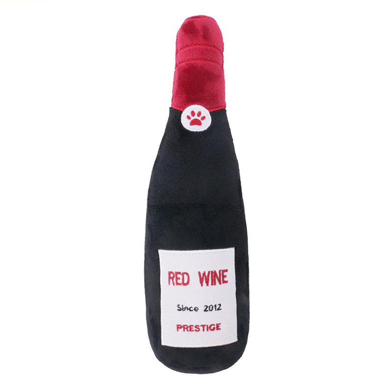 Pet Cats And Dogs Vocal Toys Plush Wine Bottle Chewing Teeth Stick Donut Small Pets Fashion