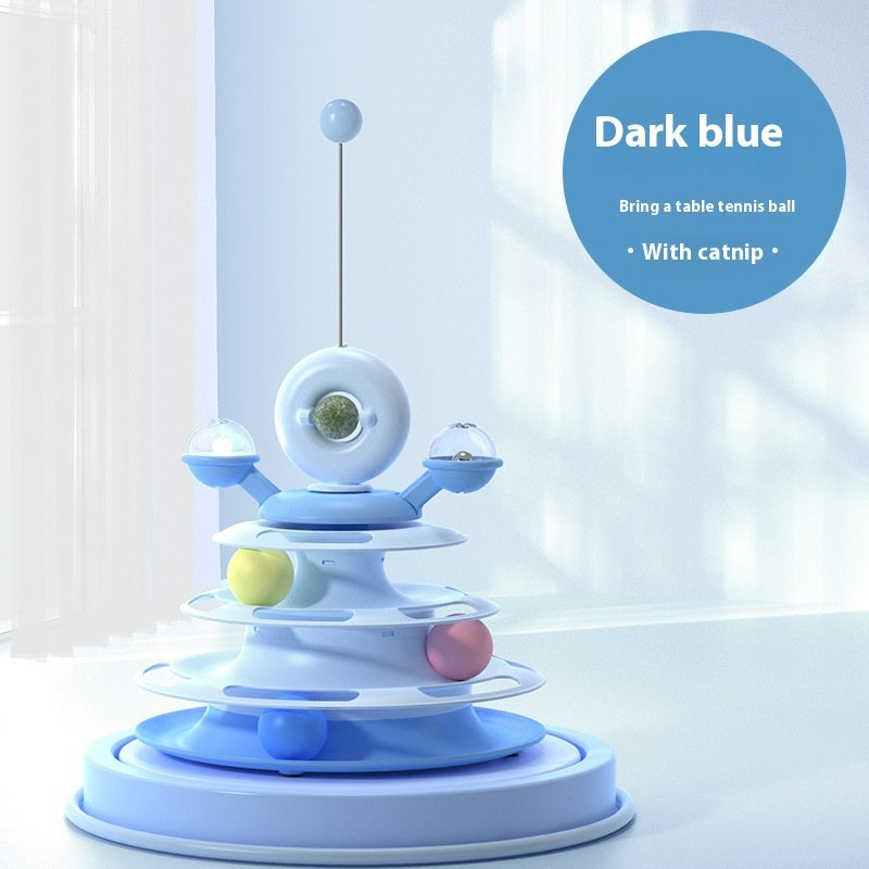 4 Levels Cat Toy Tower Turntable Roller Balls Toys Interactive Intelligence Pets Toys Training Track Puzzle Funny Games Accessories Pet Products Pets Fashion