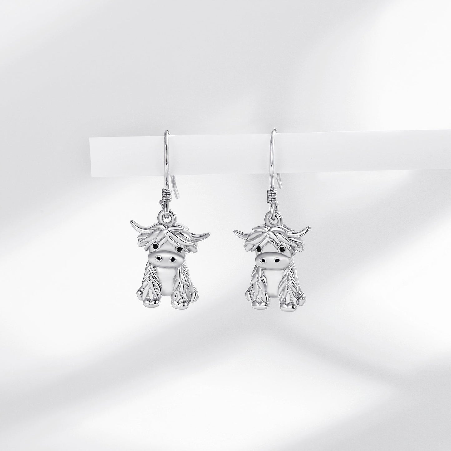 925 Sterling Silver Highland Cow Necklace Cow Earrings Cow Jewelry LadyShow.Store