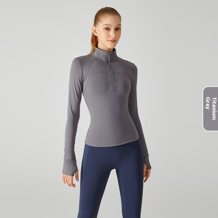 Fleece-lined Yoga Clothing Top Long Sleeve Fitness Best YouTube Store