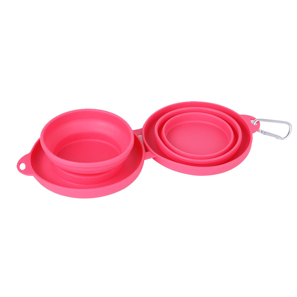 Rubber Foldable Double Bowl Pets Fashion