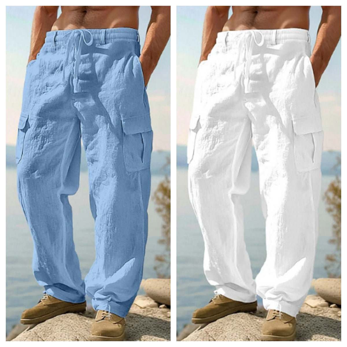 Men's Four Seasons Thin Loose Casual Wide-leg Pants NorixaFashion.com