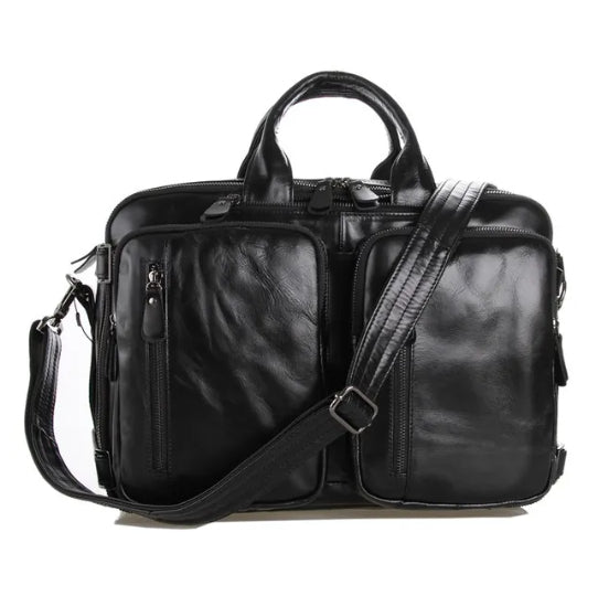 Men's Multi-functional First-layer Imported Leather Bag CJD