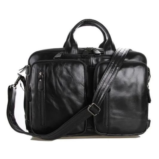 Men's Multi-functional First-layer Imported Leather Bag CJD
