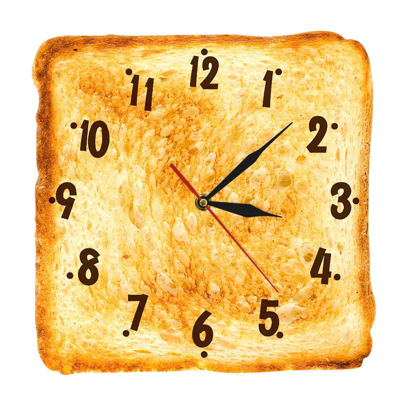 Home Decor Realistic Baked Bread Modern Wall Clock PearlNestDecor.com