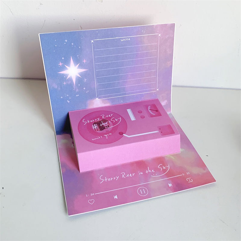 Phonograph Birthday Gift Creative Stereoscopic Greeting Cards CJD