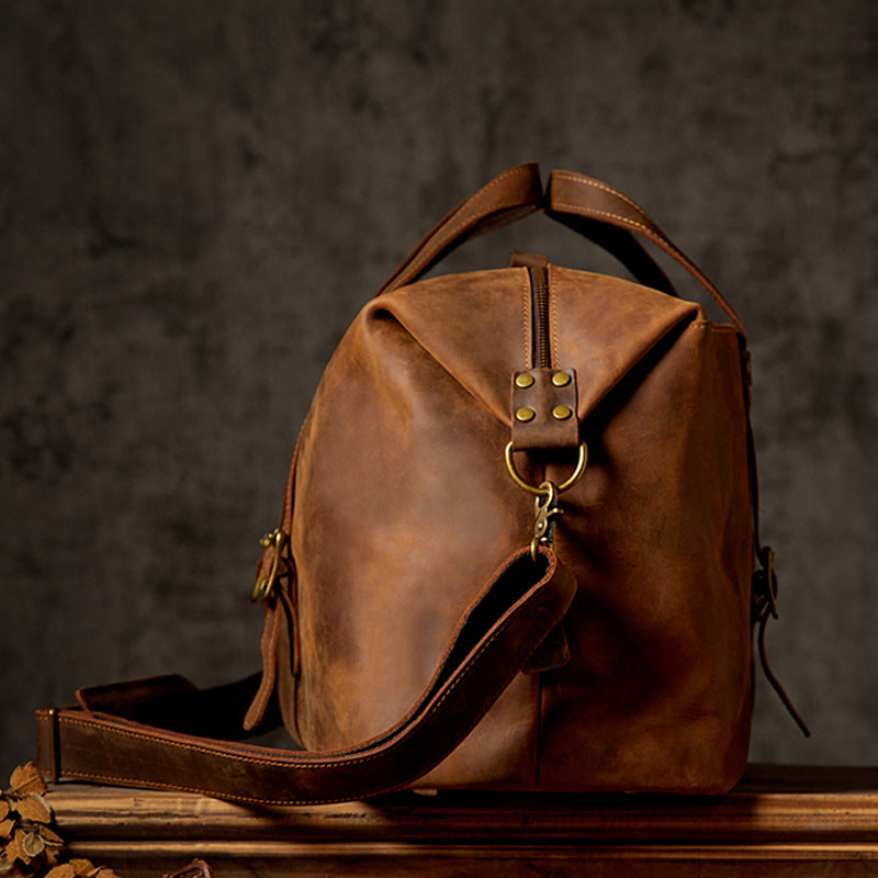 Genuine Leather Large-capacity Luggage Bag Men's Cowhide Crossbody Handbag LadyShow.Store