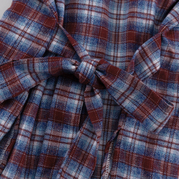 Retro Plaid Collared Long-sleeved Fitted Shirt NorixaFashion.com