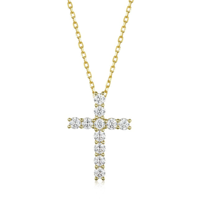 Moissanite Cross Pendants For Women Pi-Mart